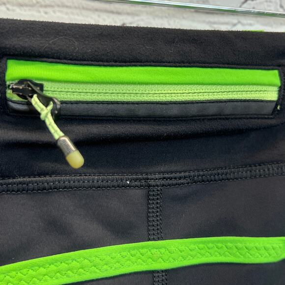 Lululemon Align Cropped Leggings Black Green 6 Zip Pocket Reflective Workout - Picture 8 of 10